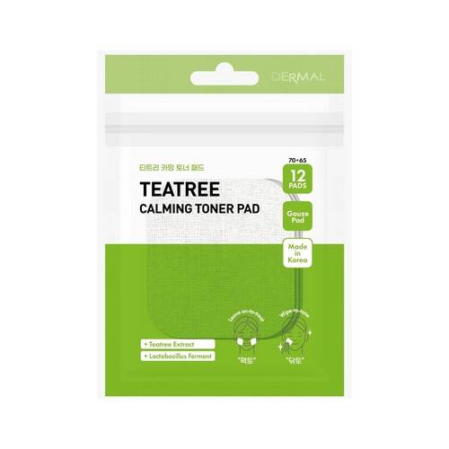 Пэды DERMAL Teatree Calming Toner,12 шт, 23 мл
