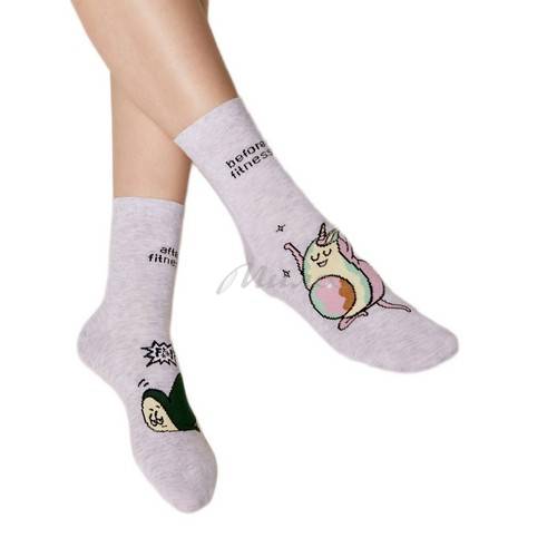 Носки женские CONTE ELEGANT HAPPY р.23-25 385 светло-серый 18С-227СП #3
