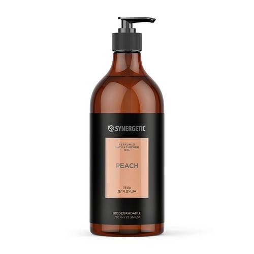 Гель для душа SYNERGETIC Peach парфюмированный, 750 мл