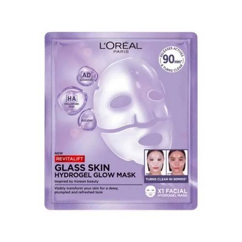 Маска для сияния кожи лица L'OREAL PARIS Revitalift Glass Skin Гидрогелевая