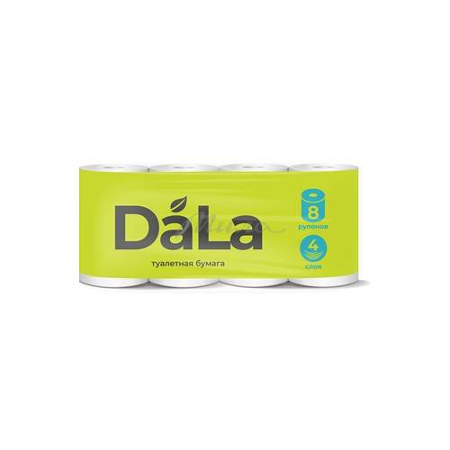 Бумага туалетная DALA, 4 слоя, 8 рулонов
