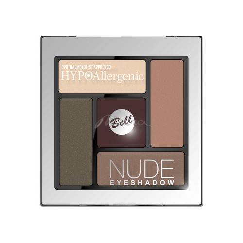 Палетка теней для век BELL HYPOAllergenic Nude сатиново-кремовые, тон 04 Earth Tones, 5 мл