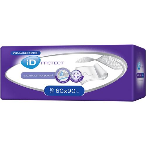 Пеленки одноразовые ID PROTECT впитывающие 60*90 см, 10 шт. #2