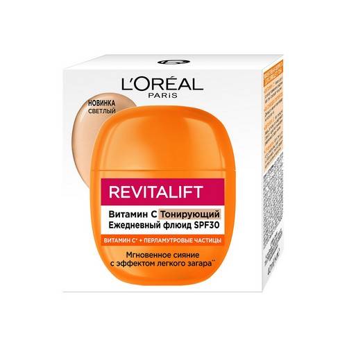 Флюид для лица L'OREAL PARIS Revitalift Витамин С Ежедневный тонирующий, SPF 30, 40 мл