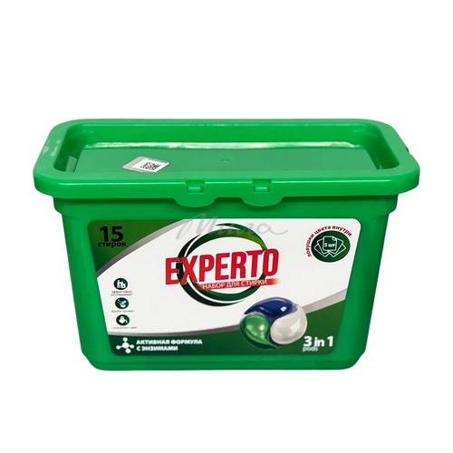 Набор для стирки Капсулы EXPERTO, 15 шт + салфетки-ловушки, 5 шт #3