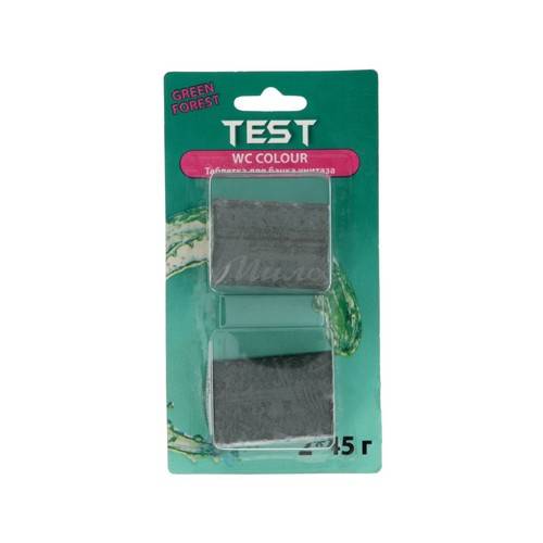 Таблетки для бачка унитаза TEST, зеленый, 90 г