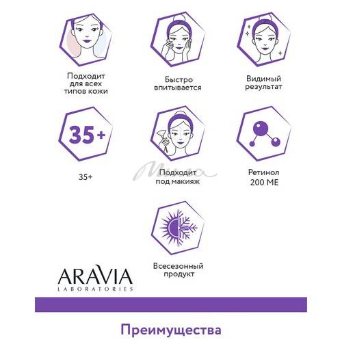 Крем для лица ARAVIA Laboratories Питательный с ретинолом 200 ME, 50 мл #7