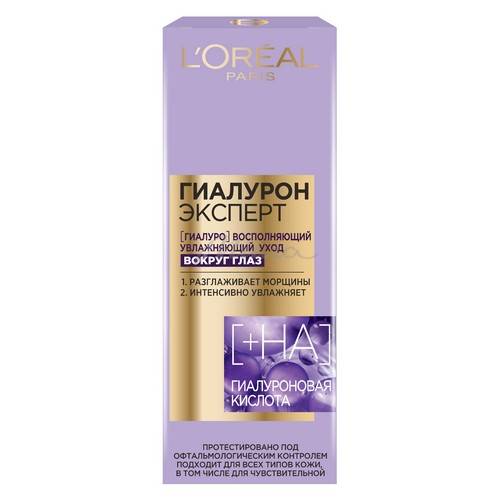 Крем для кожи вокруг глаз L'OREAL Гиалурон эксперт, 15 мл