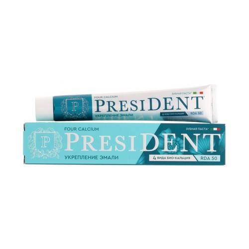 Паста зубная PRESIDENT Four Calcium, 75 г