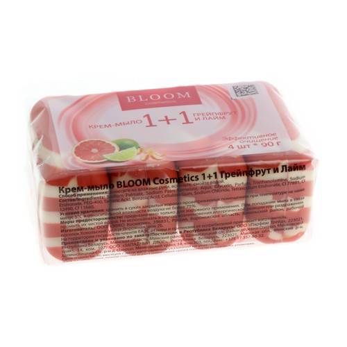 Крем-мыло BLOOM COSMETICS 1+1 Грейпфрут и Лайм, 4х90 г #3
