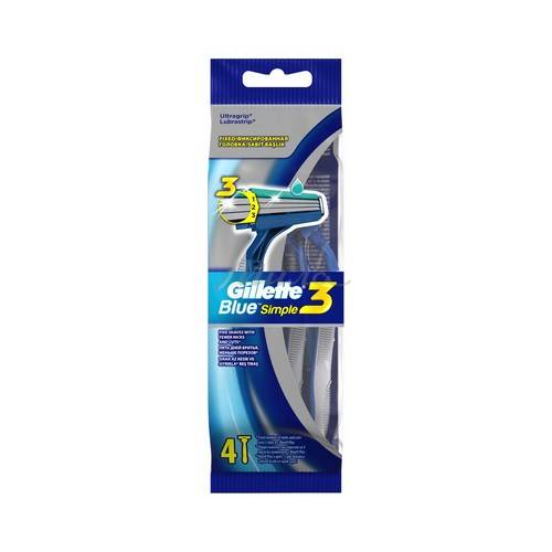 Бритва одноразовая GILLETTE Blue Simple 3, 4 шт