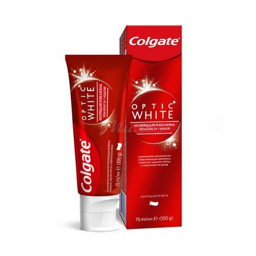 Зубная паста COLGATE Optic White отбеливающая, 75 мл