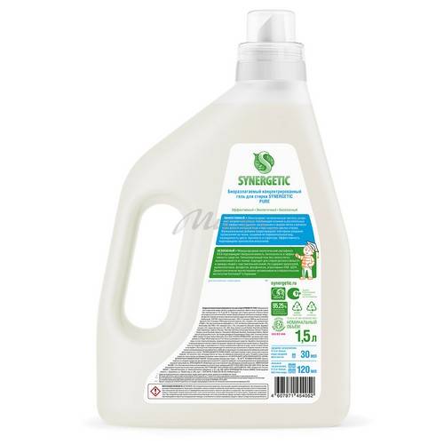 Гель для стирки SYNERGETIC Pure биоразлагаемый концентрированный, 1.5 л #2