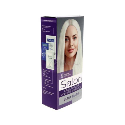 Средство для осветления волос SALON Ultra Blond Пудра осветляющая + Эмульсия проявляющая 9%,  90 г #3