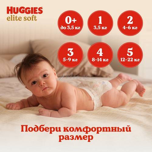 Подгузники детские HUGGIES Elite Soft (5-9 кг), 72 шт #13