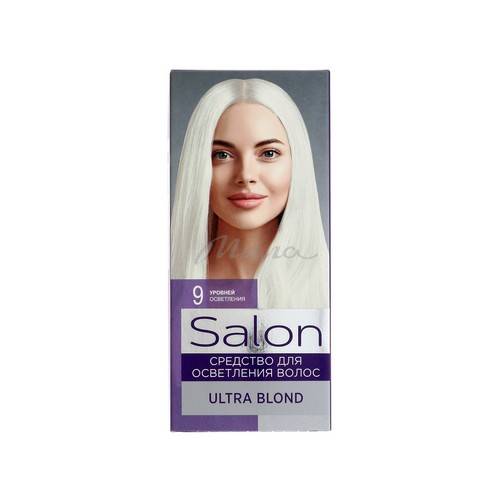 Средство для осветления волос SALON Ultra Blond Пудра осветляющая + Эмульсия проявляющая 9%,  90 г