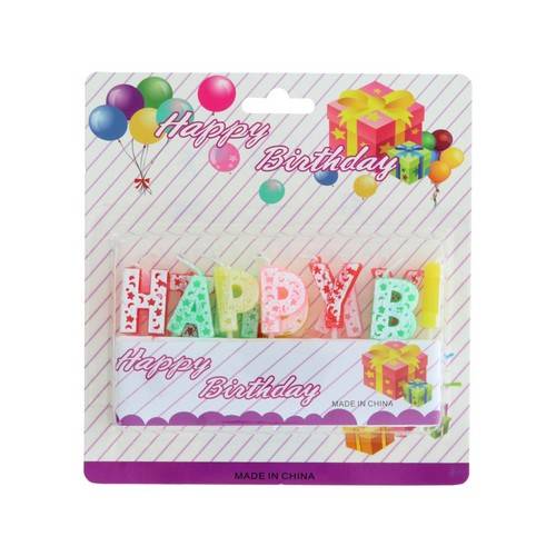 Набор свечей для торта Happy Birthday, 2.5 см, 13 шт, арт. SLWMP26013049