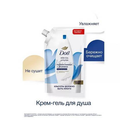 Крем-гель для душа ДАВ Глубокое питание и увлажнение для всей семьи, 500 мл #5